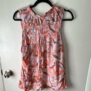 Nine West Pink and White Smocked Blouse